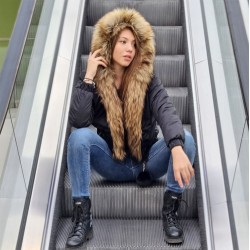 Дамско яке с пух, City Angels Jeans, Черно, 6857